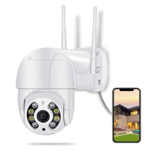 Câmera de Segurança A8, Wi-Fi, 1080p, Branco
