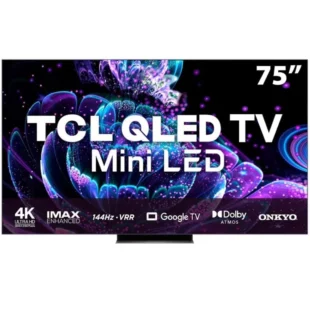 Smart TV TCL 75", QLED, Mini LED, 4K UHD, Preto