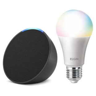Echo Pop Smart Speaker e lampada elgin